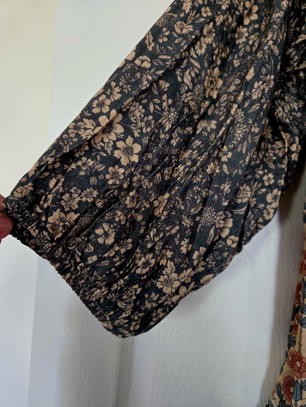 Bohemian Floral Tiered Maxi Dress - Beige & Blue..Natural LIFE..NWT - Picture 10 of 13